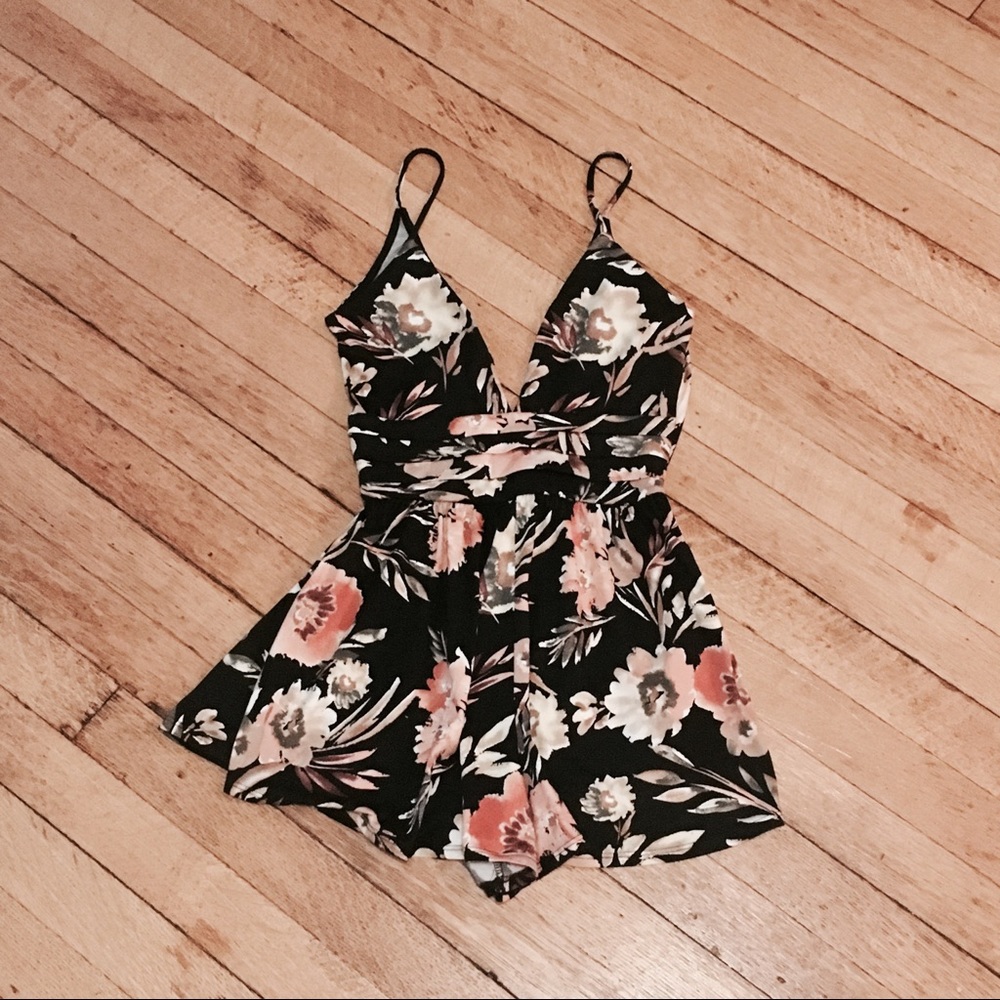 Floral Deep V Romper